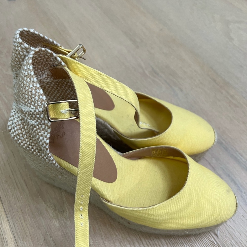 Castañer wedge espadrilles, yellow, size 38.5, worn once - Picture 4 of 4